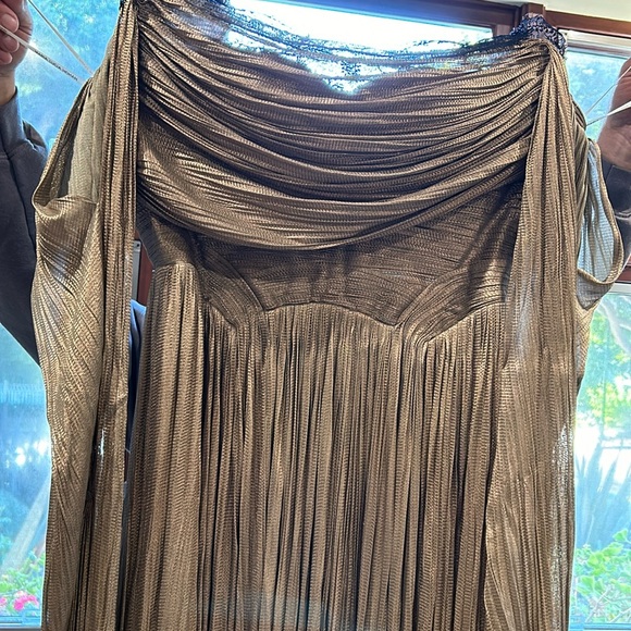 Maria Lucia Hohan Formal Wedding Cocktail Champagne Long Evening Dress. - Picture 2 of 9